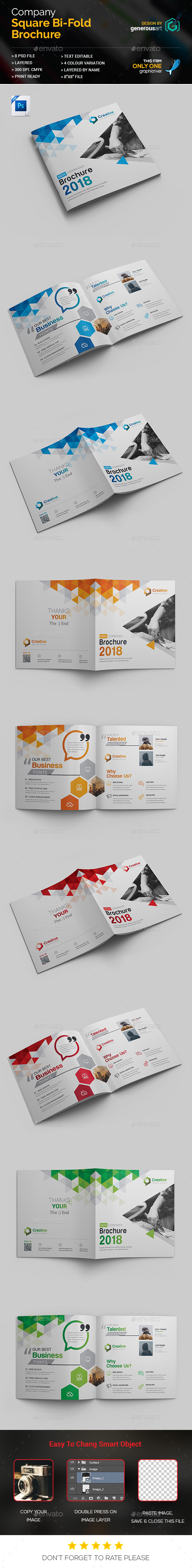 Square Bi-Fold Template - Brochures Print Templates