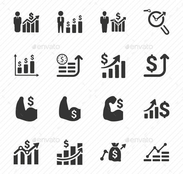 GraphicRiver Financial Strength Icons Gray Version 20773089