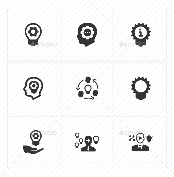 Idea Development Icons - Gray Version - Business Icons