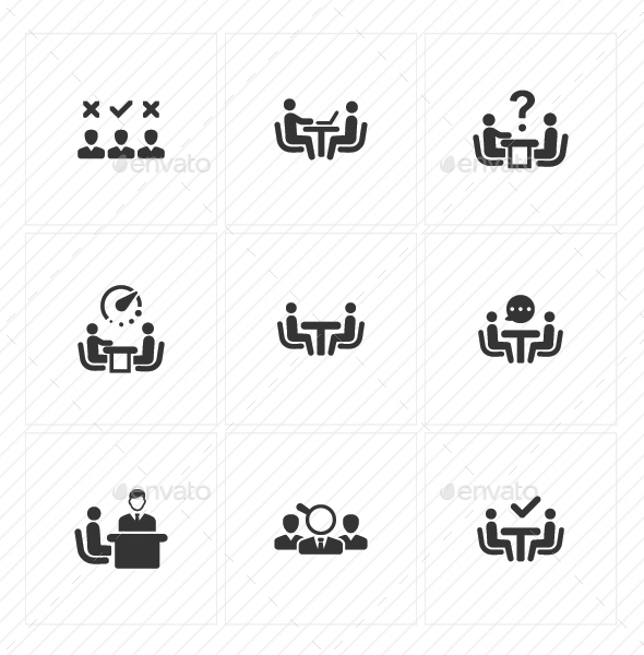Job Interview Icons - Blue Version - Business Icons
