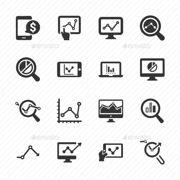 Marketing Research Icons - Gray Version - Business Icons