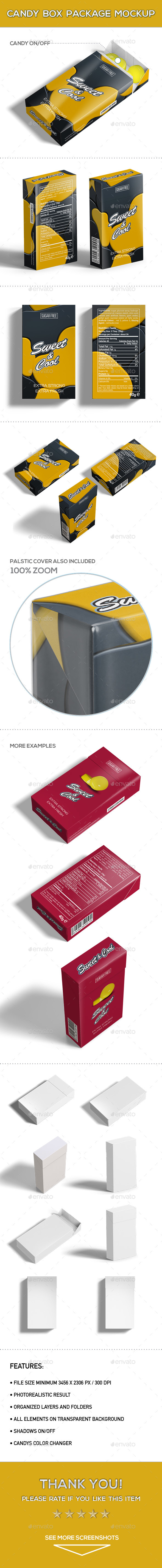 Candy Box Package Mock-Up - Product Mock-Ups Graphics