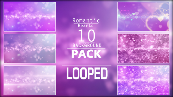 Romantic Hearts 10 Background Pack