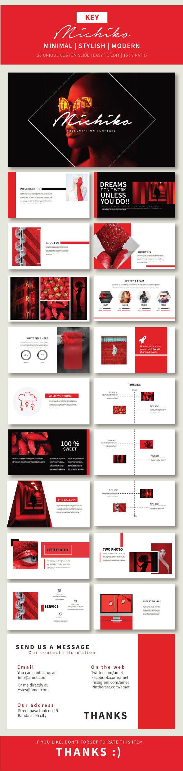 Michiko Keynote Template - Creative Keynote Templates