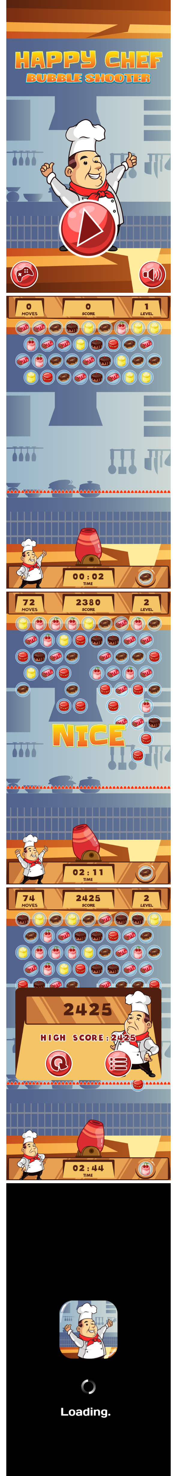 Happy Chef Bubble Shooter - Html5 Game + Android (Construct 3 | Construct 2 | Capx) - 3