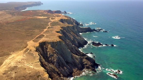 Panorama of Tropical Coastline Cliffs alt