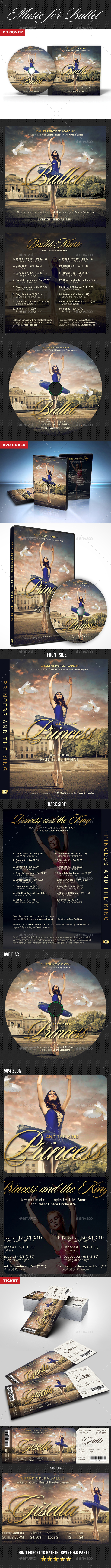 Ballet CD DVD Ticket Bundle - CD & DVD Artwork Print Templates