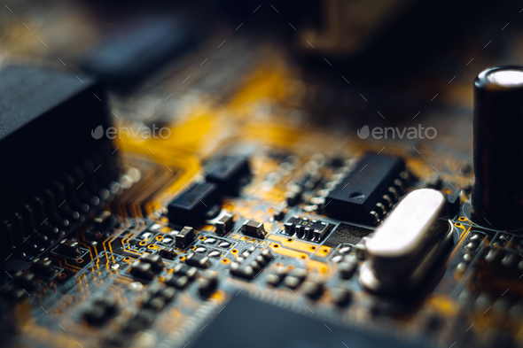 Electronic circuit blur - Stock Photo - Images