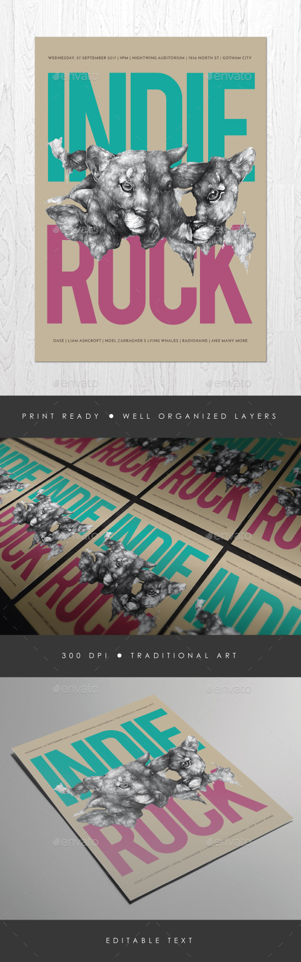 Indie Rock Vol. 6 Flyer - Concerts Events