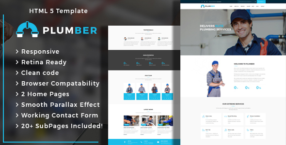 Incredible Plumber - Plumbing and Construction HTML Template