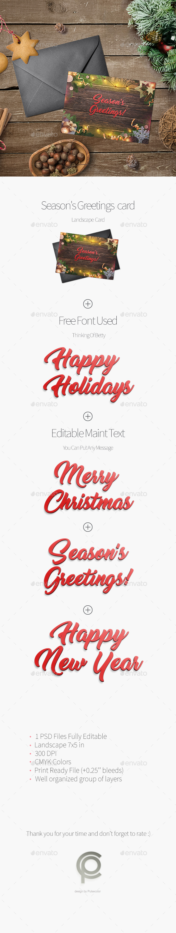 Season's Greetings - Greeting card - Christmas Greeting Cards