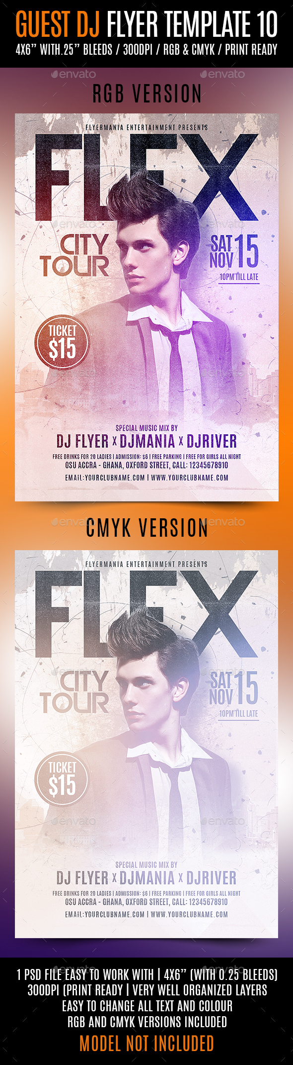 Guest DJ Flyer Template 10 - Clubs & Parties Events