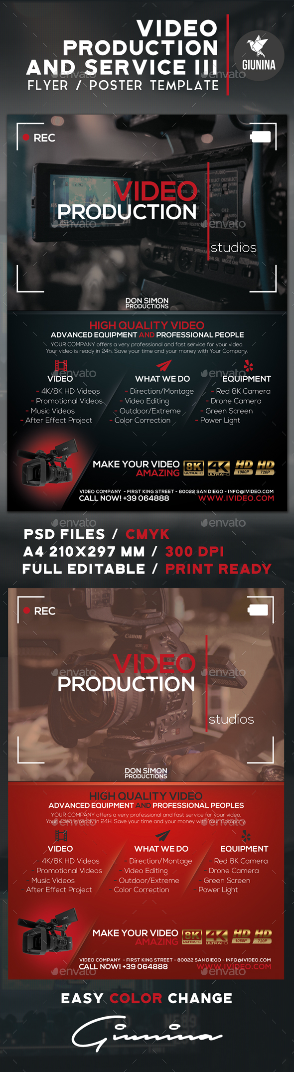 Video Production And Services 3 Flyer/Poster - Commerce Flyers