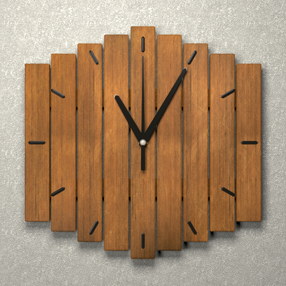 Wall wooden clock - 3Docean 20777201