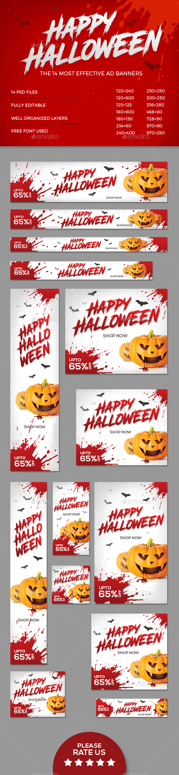 Halloween Banners - Banners & Ads Web Elements