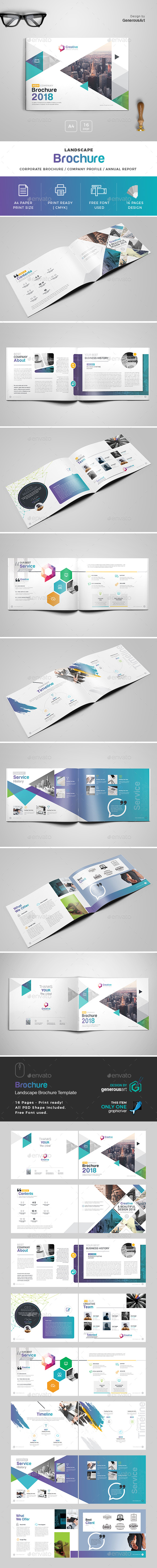 2018 Landscape Brochure Template - Brochures Print Templates