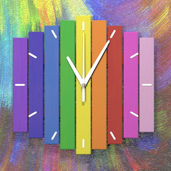 Wooden rainbow clock - 3Docean 20777679