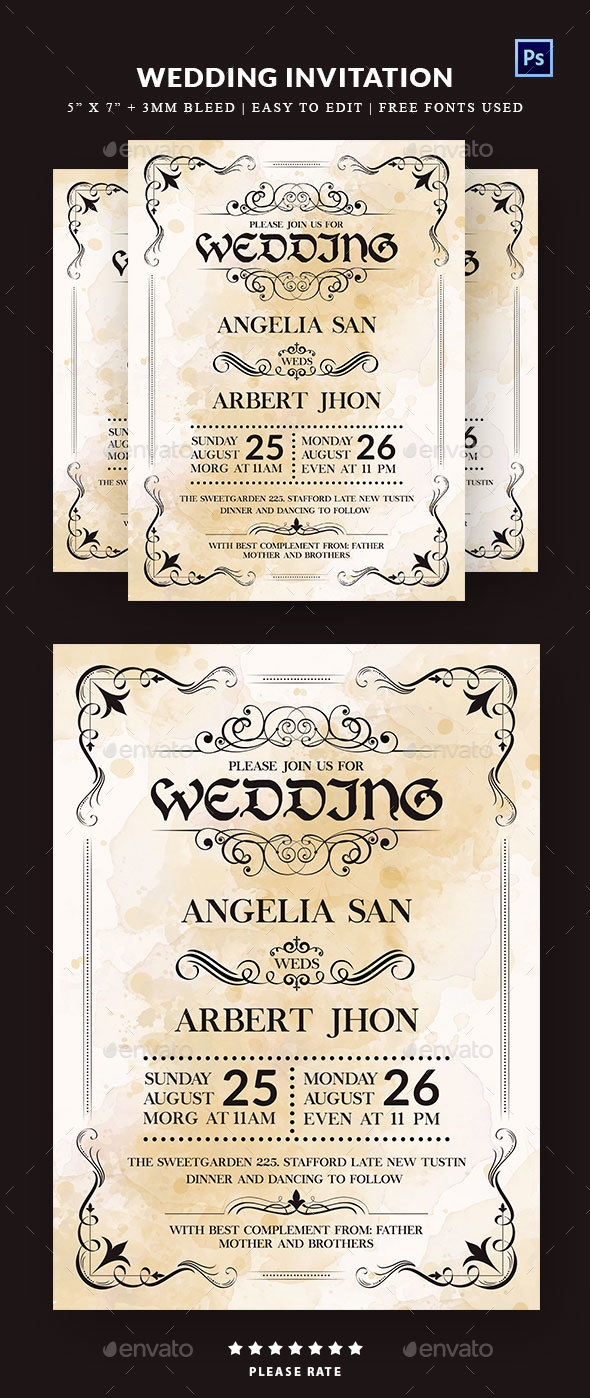 GraphicRiver Wedding Invitation 20777779 GraphicRiver Wedding Invitation 20777779