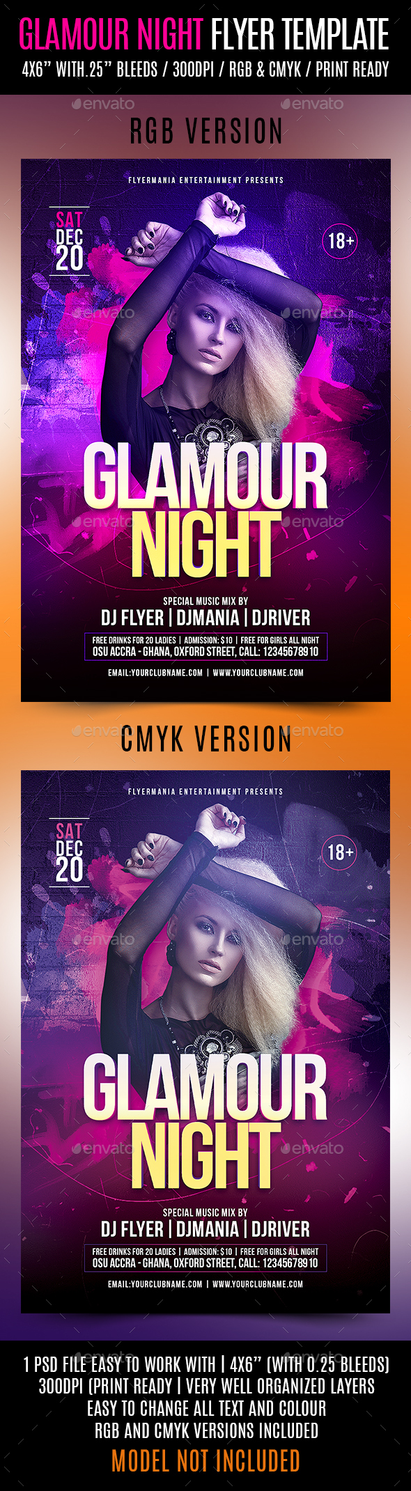 Glamour Night Flyer Template - Events Flyers