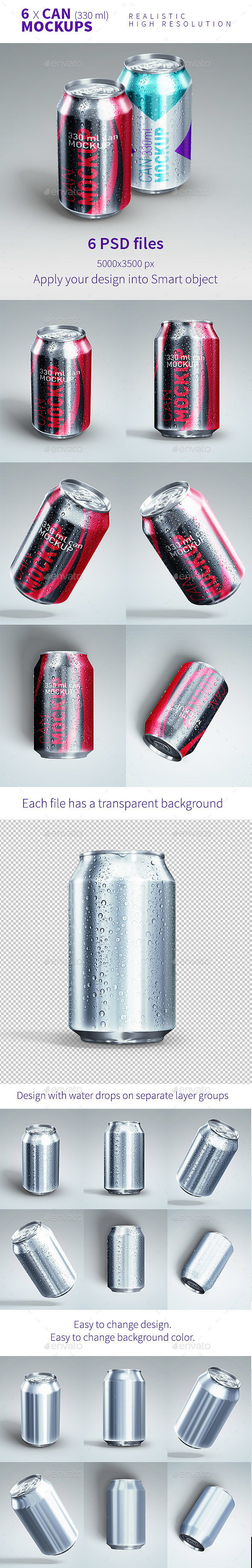 Can 330ml Mockup - Food and Drink Packaging