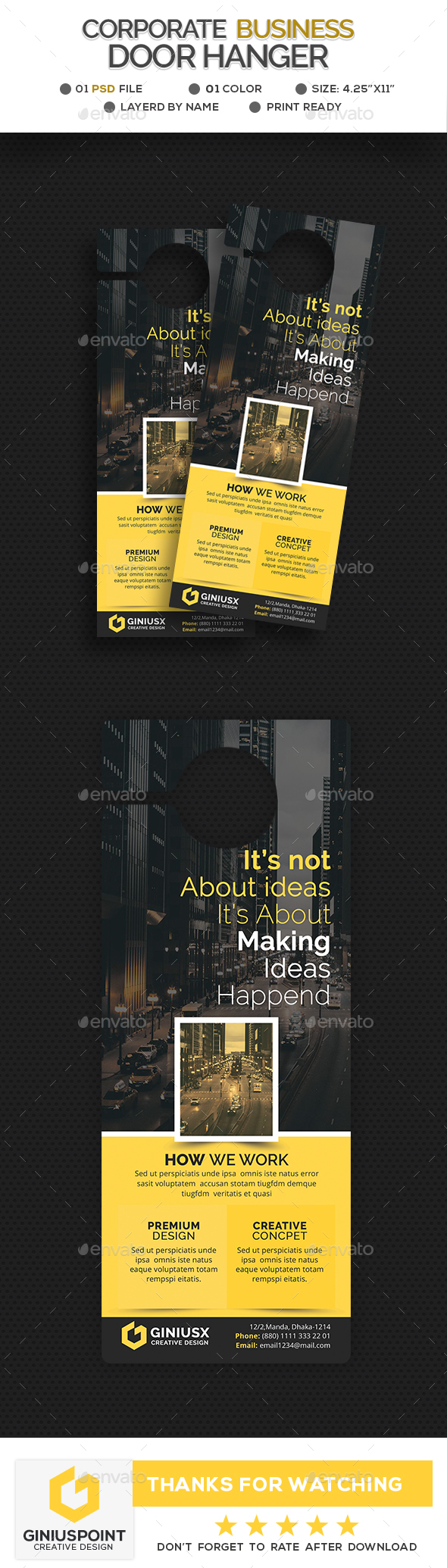Corporate Door Hanger - Miscellaneous Print Templates