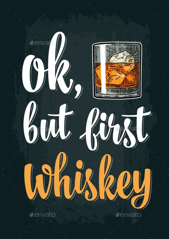 Glass of Whiskey Vintage Vector Engraving - Miscellaneous Vectors