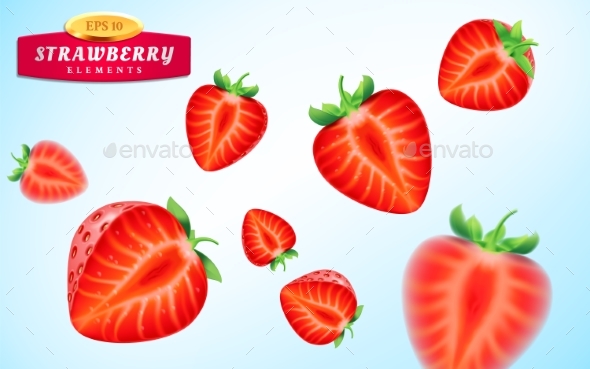 Strawberry Set - Food Objects