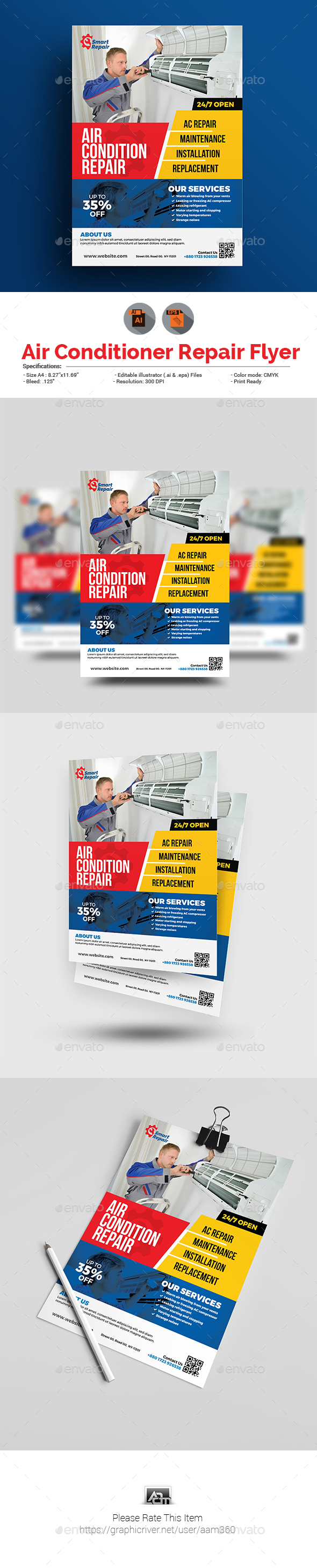 GraphicRiver Air Conditioner Repair Service Flyer 20780995 GraphicRiver Air Conditioner Repair Service Flyer 20780995