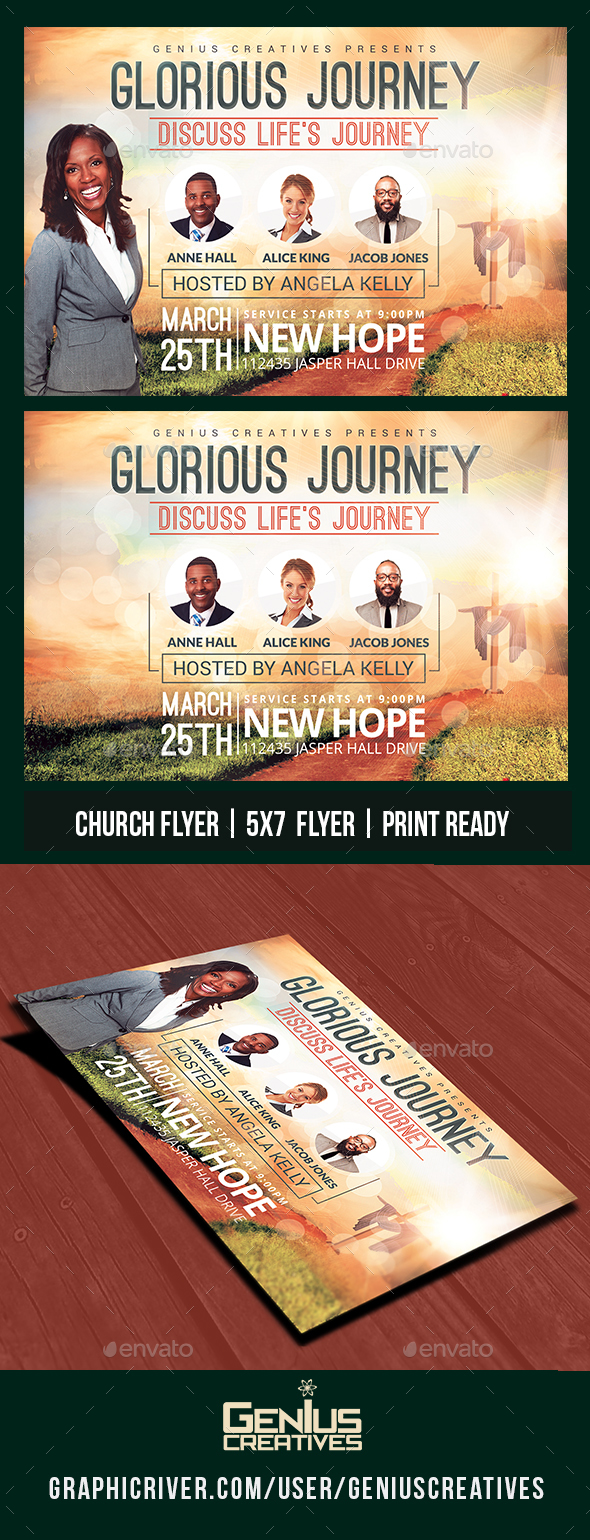 Glorious Journey Church Flyer Template - Church Flyers