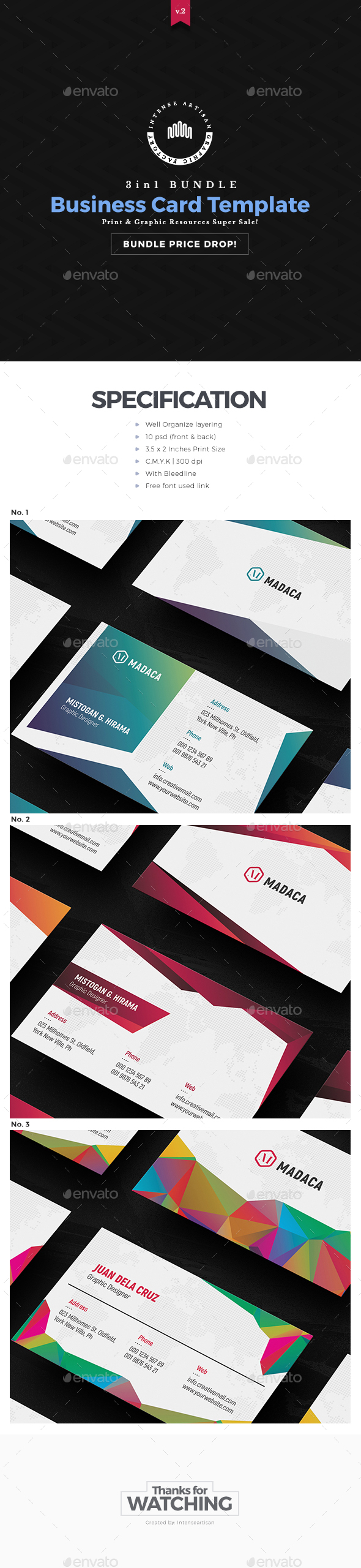 Business Card - 3in1 Bundle - Creative Business Cards