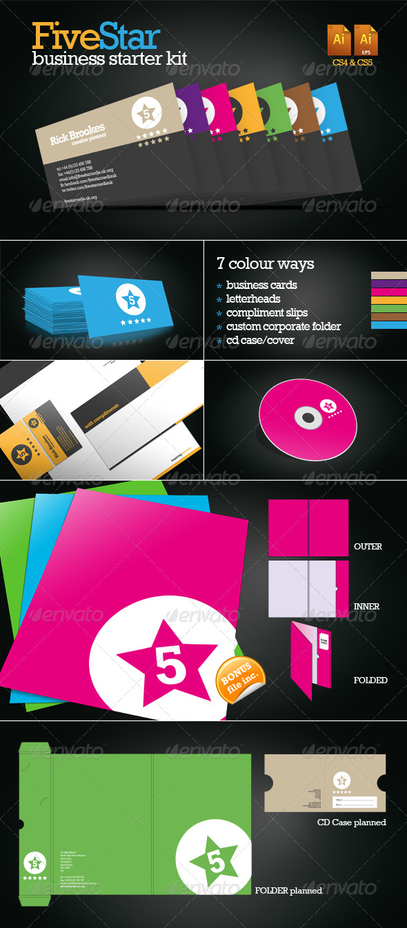 FiveStar Business Starter Pack - Stationery Print Templates