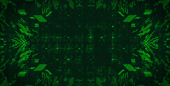 Green Hi-Tech Circuit Board Background