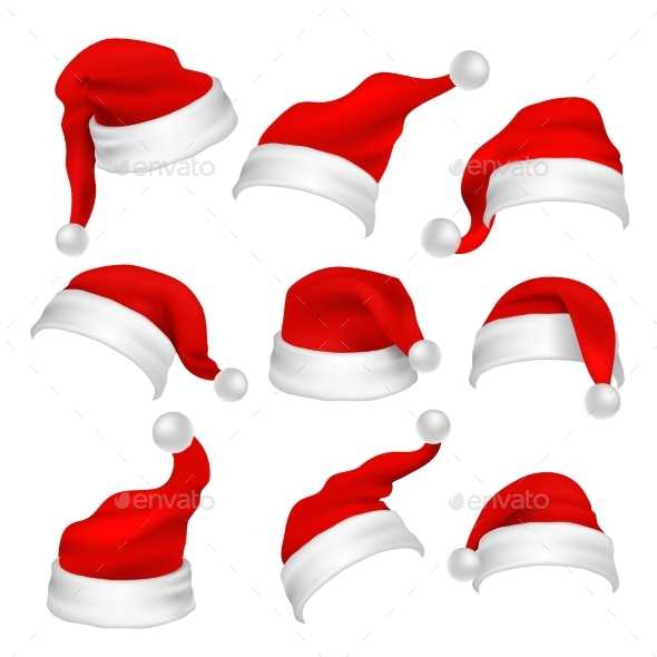 Santa Claus Red Hats Photo Booth Props - Christmas Seasons/Holidays