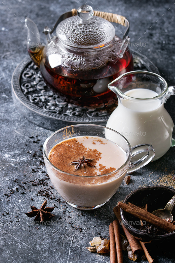 Masala chai with ingredients Stock Photo by NatashaBreen | PhotoDune