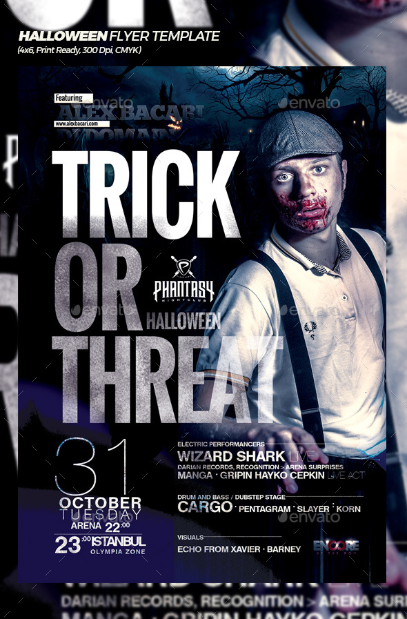 Trick or Threat Halloween Poster / Flyer Template