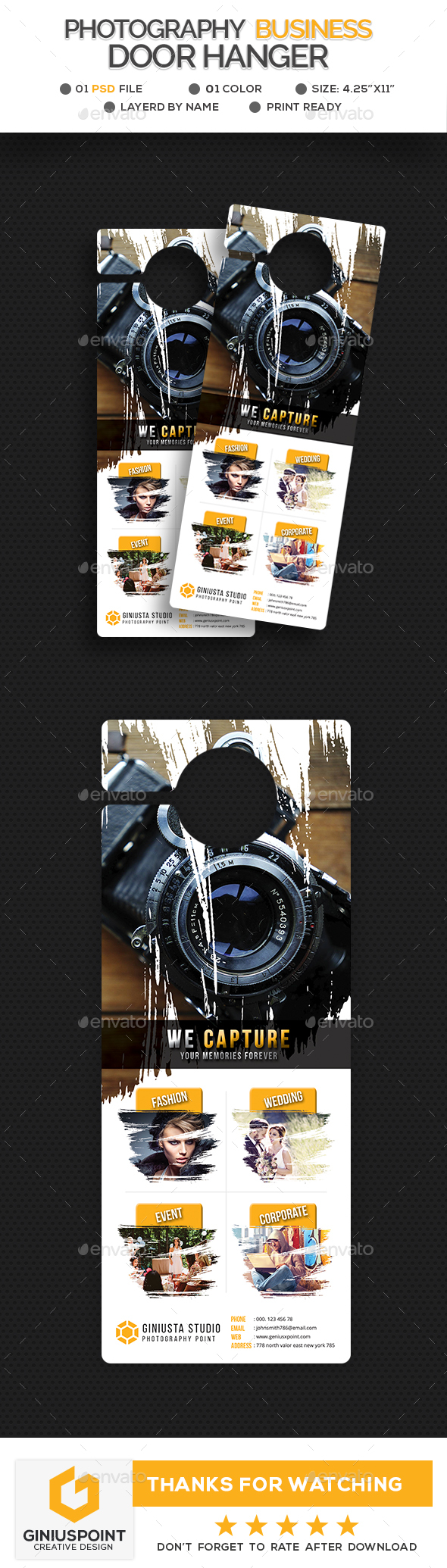 Photography Door Hanger - Miscellaneous Print Templates