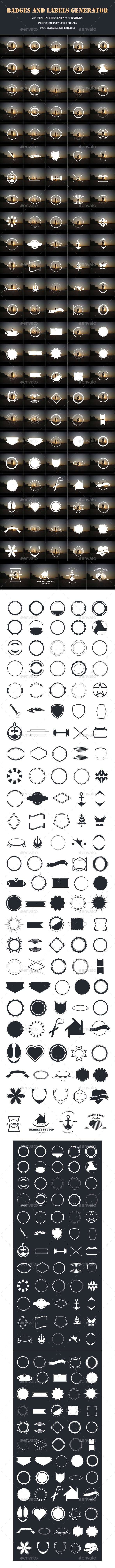 Badges and Labels Generator Vol. 3 - Badges & Stickers Web Elements