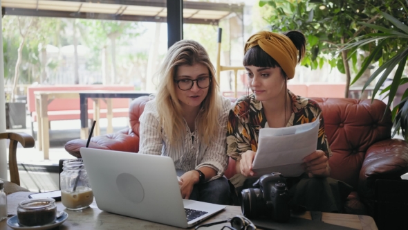 Business Presentation and Friend Talks in Cafe Shop alt