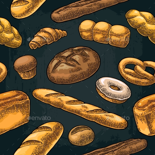 Seamless Pattern for Bakery - Backgrounds Decorative