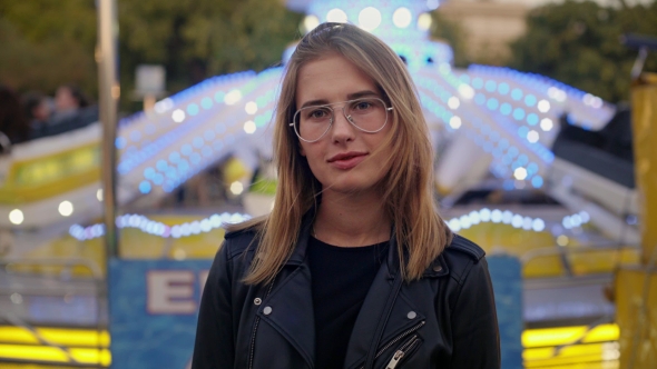 Happy Beautiful Day in Amusement Park