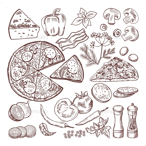 GraphicRiver Italian Pizza with Different Ingredients 20790014 GraphicRiver Italian Pizza with Different Ingredients 20790014