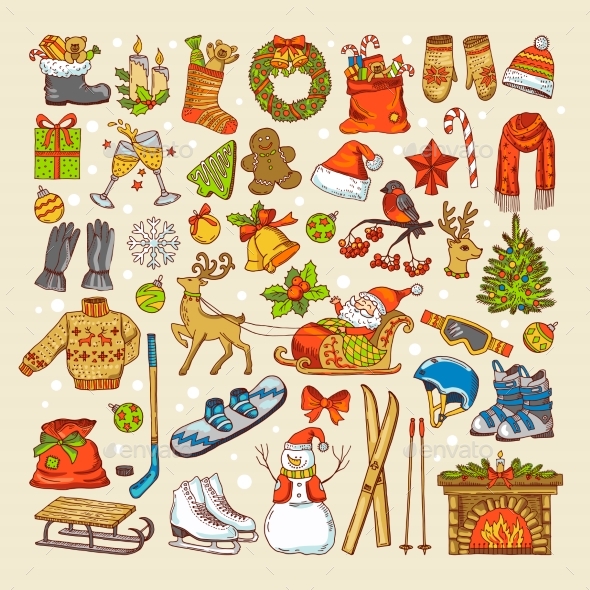 Colored Pictures of Christmas Toys - Christmas Seasons/Holidays
