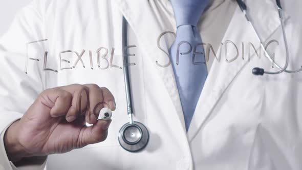 Asian Doctor Writing Flexible Spending Account