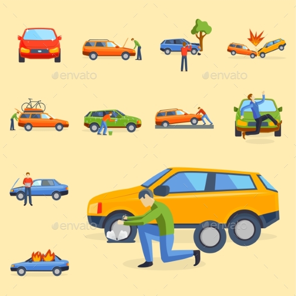 Car Crash Collision Traffic Insurance Safety - Miscellaneous Vectors