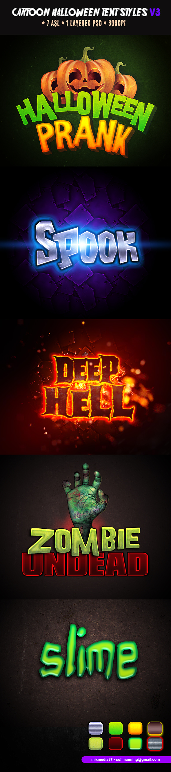 Cartoon Halloween Text Styles v3 - Text Effects Actions