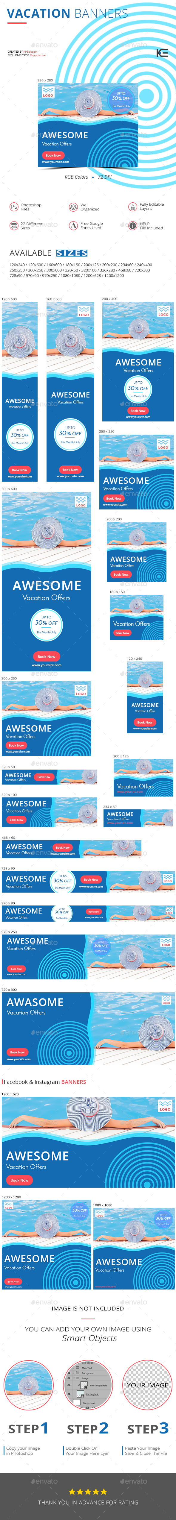 Vacation Banners - Banners & Ads Web Elements