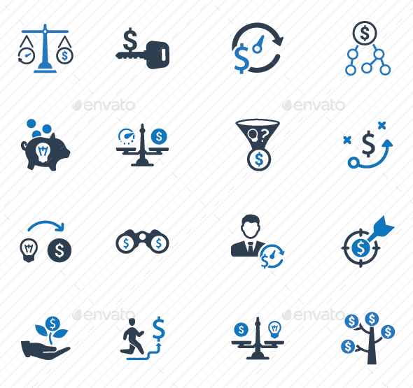 GraphicRiver Money Making Strategy Icons Blue Version 20791177 GraphicRiver Money Making Strategy Icons Blue Version 20791177