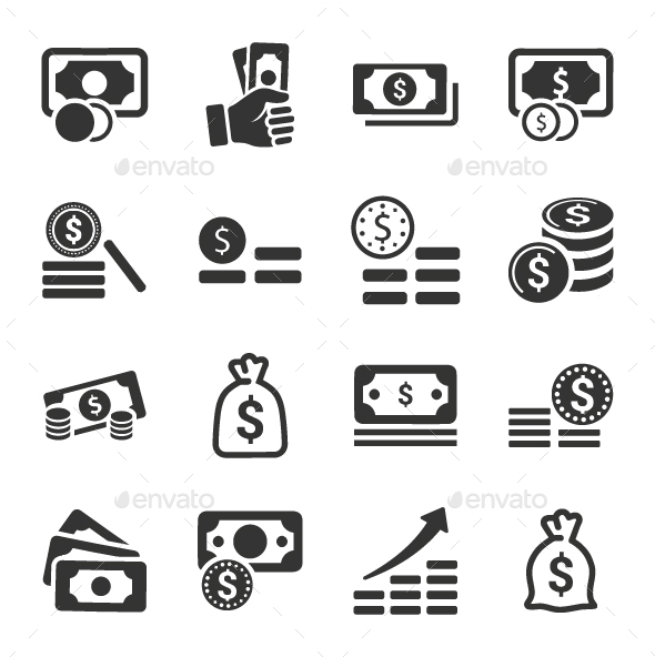 GraphicRiver Money Stacks Icons Gray Version 20791210 GraphicRiver Money Stacks Icons Gray Version 20791210