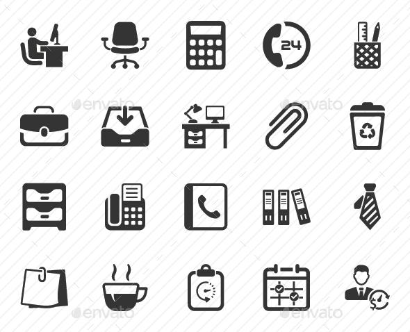Office Icons - Gray Version - Business Icons