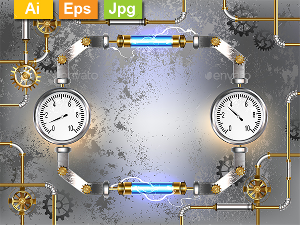 Gray Background with Manometers - Backgrounds Decorative